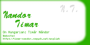 nandor timar business card