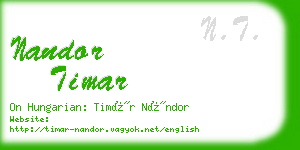 nandor timar business card